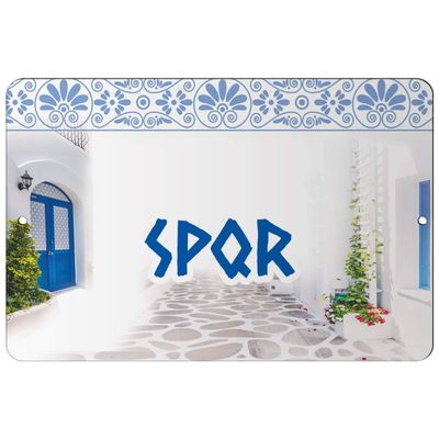 Makoroni - SPQR Greece 12x18 inc Aluminum Decorative Wall Street Sign