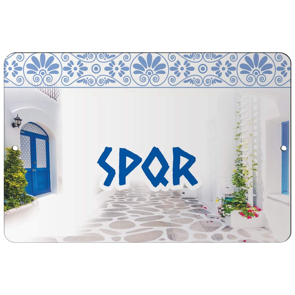 Makoroni - SPQR Greece 12x18 inc Aluminum Decorative Wall Street Sign