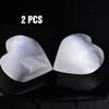 AMOYSTONE Selenite Crystal Hearts of Palm Worry Stone Crystal and Healing Stones Home Decoration 2PCS view 2