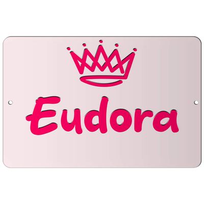 Makoroni - Eudora Girl Female Name 12x18 inc Aluminum Decorative Wall Street Sign