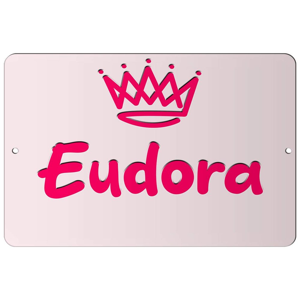 Makoroni - Eudora Girl Female Name 12x18 inc Aluminum Decorative Wall Street Sign