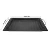 Fdit Portable Stainless Steel BBQ Frying Pan, Non-Stick Grilling Plate, Black, 30x25cm, for Picnics and Outdoor Activities view 2