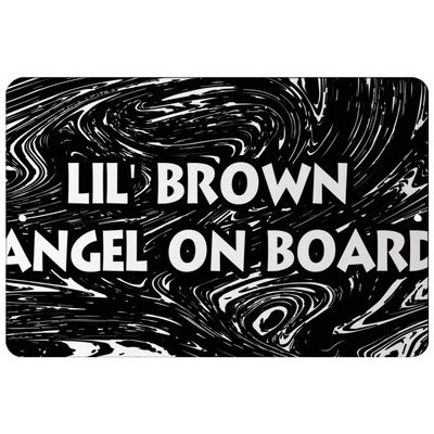 Makoroni - Lil' Brown Angel ON Board Africa Design 12x18 inc Aluminum Decorative Wall Street Sign