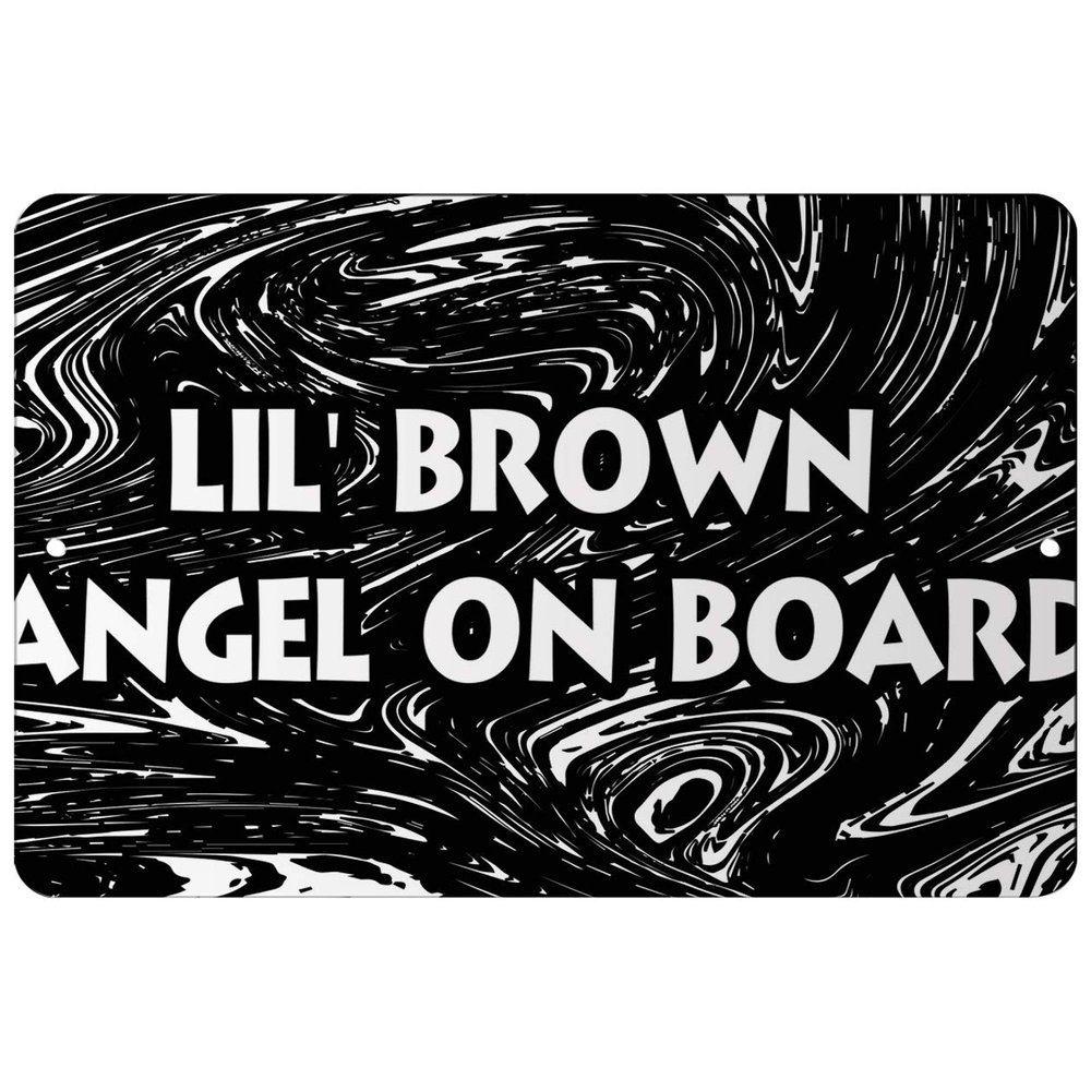 Makoroni - Lil' Brown Angel ON Board Africa Design 12x18 inc Aluminum Decorative Wall Street Sign