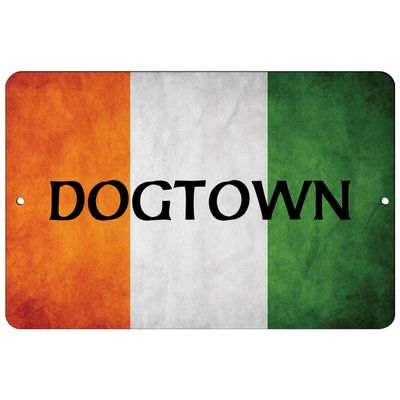 Makoroni - Dogtown Irish Ireland Flag 8x12 inc Aluminum Decorative Wall Street Sign