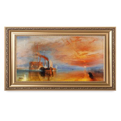 DECORARTS - The Fighting Temeraire by William Turner. Oil Painting Reproduction, Giclee Print on Canvas. Ready to Hang Framed Wall Art for Home and Office Decor. Total Size w/Frame: 30x22