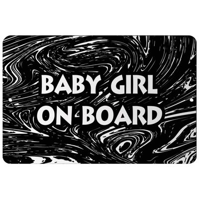 Makoroni - Baby Girl ON Board Africa Design 12x18 inc Aluminum Decorative Wall Street Sign