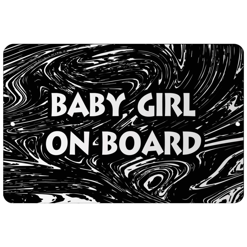 Makoroni - Baby Girl ON Board Africa Design 12x18 inc Aluminum Decorative Wall Street Sign