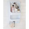 Bath Bliss Multi Hanging Option Shower Caddy | Over the Showerhead | Adhesive Backing | Screw Mount | Organizer | Large Shampoo & Conditioner Bottle Holders | Razor & Loofah Hooks | White view 3