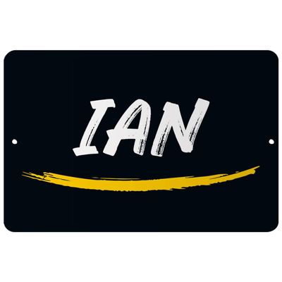 Makoroni - Ian Name 12x18 inc Aluminum Decorative Wall Street Sign