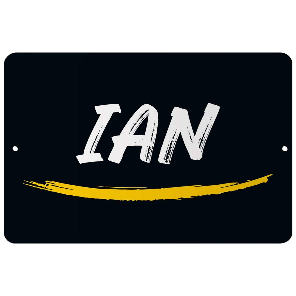 Makoroni - Ian Name 12x18 inc Aluminum Decorative Wall Street Sign