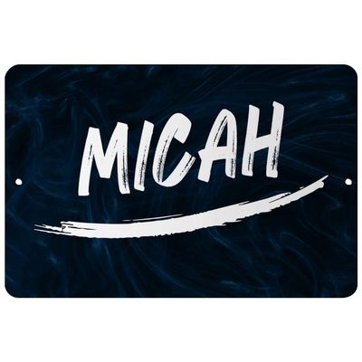 Makoroni - Micah Male and Boy Name 12x18 inc Aluminum Decorative Wall Street Sign