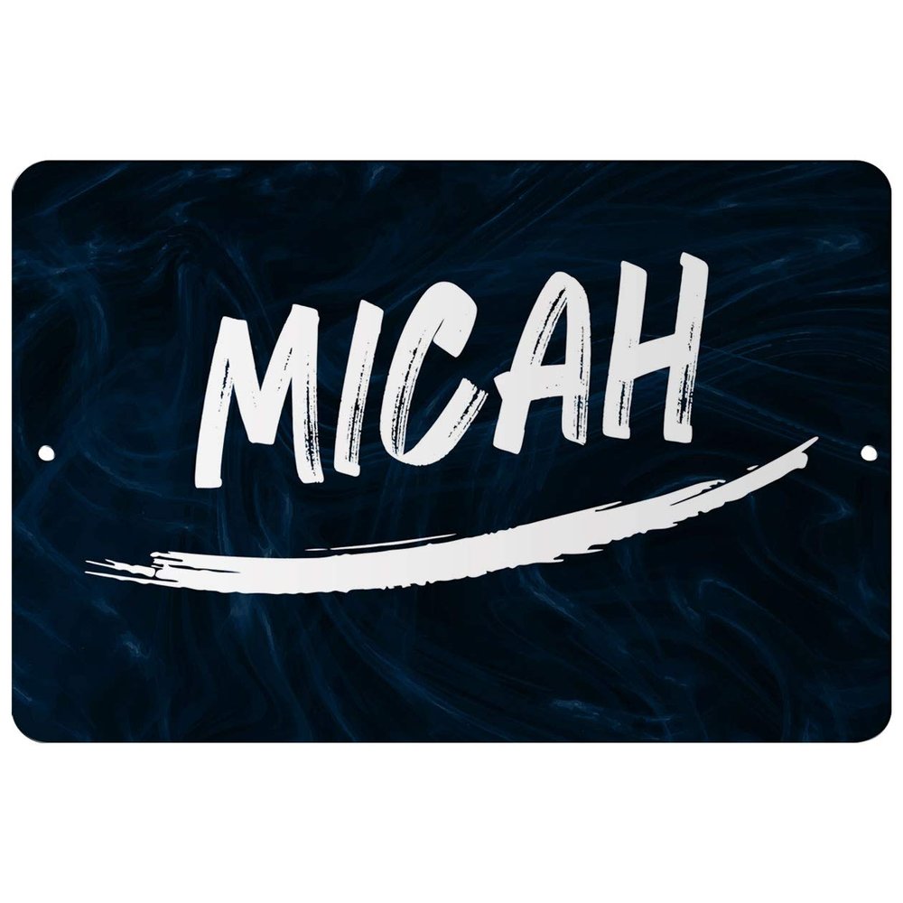 Makoroni - Micah Male and Boy Name 12x18 inc Aluminum Decorative Wall Street Sign