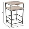 Cheung's Cordelia Set of 2 White Washed Nesting Table, 13.25" L x 18.5" W x 25.25" H, Brown and Black view 2
