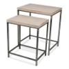 Cheung's Cordelia Set of 2 White Washed Nesting Table, 13.25" L x 18.5" W x 25.25" H, Brown and Black view 3