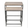 Cheung's Cordelia Set of 2 White Washed Nesting Table, 13.25" L x 18.5" W x 25.25" H, Brown and Black view 4