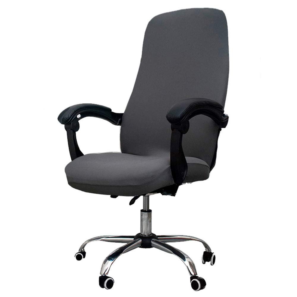 Melaluxe Office Chair Cover - Universal Stretch Desk Chair Cover, Computer Chair Slipcovers (Size: L) - Dark Gray