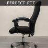 Melaluxe Office Chair Cover - Universal Stretch Desk Chair Cover, Computer Chair Slipcovers (Size: L) - Black view 3