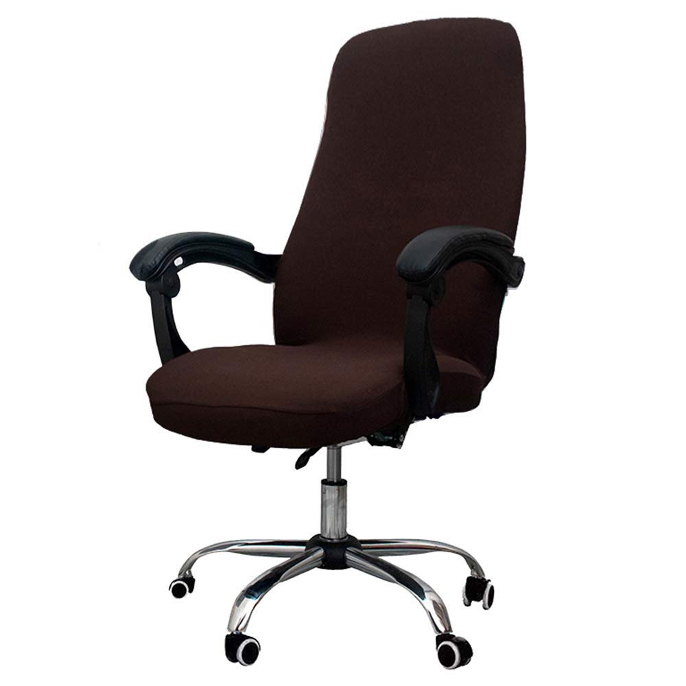 Melaluxe Office Chair Cover - Universal Stretch Desk Chair Cover, Computer Chair Slipcovers (Size: L) - Coffee