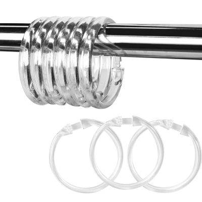 Premium Plastic Shower Curtain Rings Shower Curtain Hooks Gliding on Standard Shower Rods Easy Snap Closure (O Shape,Clear,12Pcs)