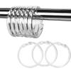 Premium Plastic Shower Curtain Rings Shower Curtain Hooks Gliding on Standard Shower Rods Easy Snap Closure (O Shape,Clear,12Pcs) view 1