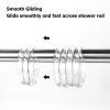 Premium Plastic Shower Curtain Rings Shower Curtain Hooks Gliding on Standard Shower Rods Easy Snap Closure (O Shape,Clear,12Pcs) view 3