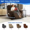 MAXIJIN Latest Recliner Slipcovers for Living Room 4 Pieces Stretch Jacquard Recliner Chair Cover Soft Fitted Recliner Protector with Elastic Bottom for Kids, Pets (Recliner, Dark Coffee) view 2