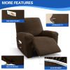 MAXIJIN Latest Recliner Slipcovers for Living Room 4 Pieces Stretch Jacquard Recliner Chair Cover Soft Fitted Recliner Protector with Elastic Bottom for Kids, Pets (Recliner, Dark Coffee) view 4
