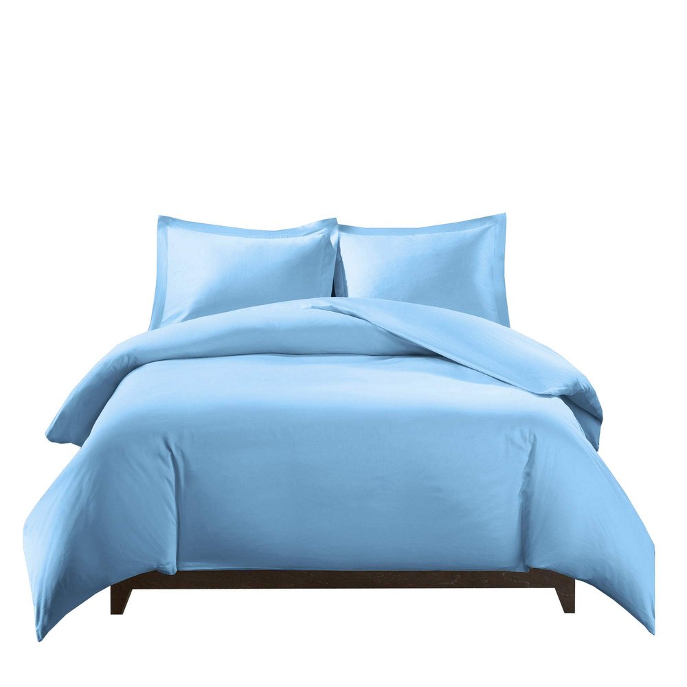 Royal Tradition Viscose from Bamboo Duvet Bedding Set-Medium Weight Down Alternative Comforter (Duvet Insert with Duvet Cover and 2-Shams) King/California King, Solid Blue