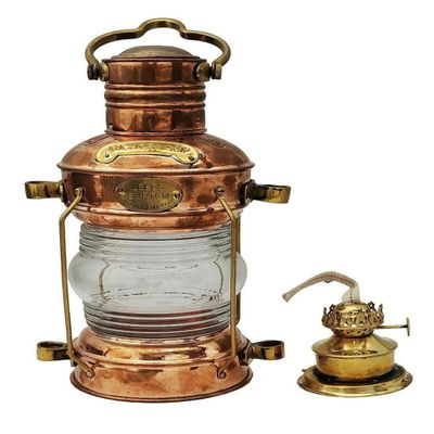 14" Nautical Brass Copper Oil Lamp Hanging Lantern Ship Boat Oil Lamp Vintage Brass Oil Lantern Hanging Lamp Outdoor Party Lighting