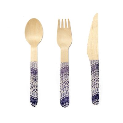 Kikkerland Wood Tribal Cutlery