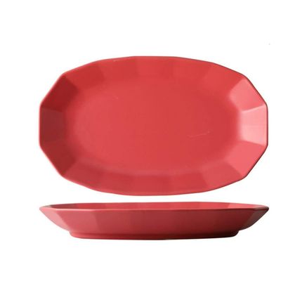 10.4 Inch Macarons Fish Plate Rectangular Plate Ceramic Cutlery Breakfast Fruit Plate Snack Plate-10 inch red fish dish_10 inches 26.5cm