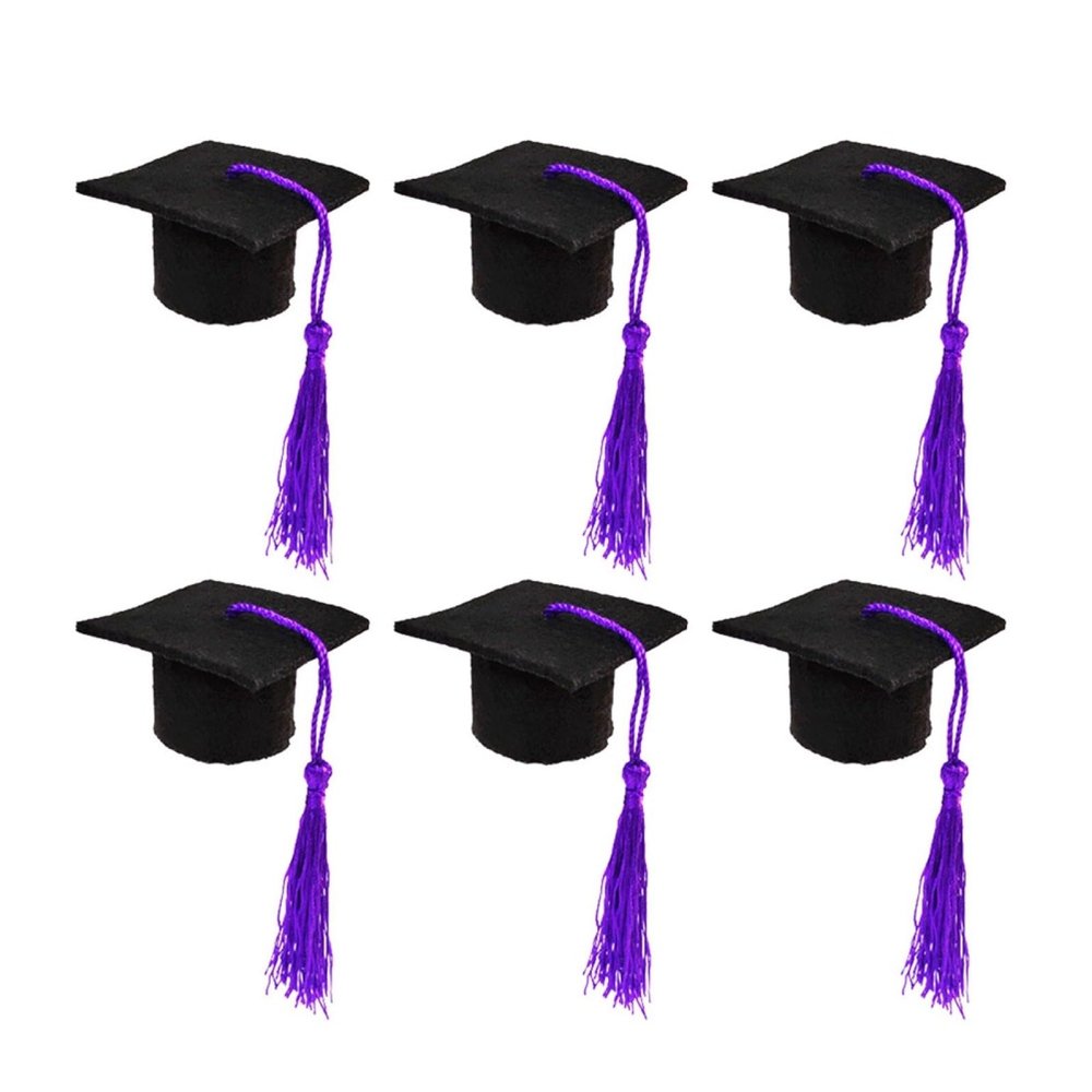 6pcs rabbit wine stoppers mini graduation cap bottle toppers doctoral hat wine toppers bottle caps covers 2020 graduation party supplies (purple) vacuum