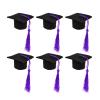 6pcs rabbit wine stoppers mini graduation cap bottle toppers doctoral hat wine toppers bottle caps covers 2020 graduation party supplies (purple) vacuum view 1