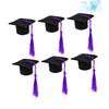 6pcs rabbit wine stoppers mini graduation cap bottle toppers doctoral hat wine toppers bottle caps covers 2020 graduation party supplies (purple) vacuum view 4
