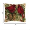 Peking Handicraft Holly Cardinals Duo Holiday Hook Pillow, 20-inch Length, Wool and Cotton view 2