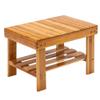 Bamboo Step Stool for Kids Children Adult, Anti-Slip Lightweight Chairs Seat with Storage Shelf/Foot Pads,Multfunctional for Bathroom,Living Room,Bedroom,Laundry Room or Garden (Wood, Large) view 1