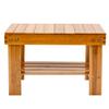 Bamboo Step Stool for Kids Children Adult, Anti-Slip Lightweight Chairs Seat with Storage Shelf/Foot Pads,Multfunctional for Bathroom,Living Room,Bedroom,Laundry Room or Garden (Wood, Large) view 3