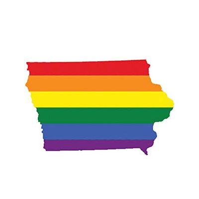 MAGNET Iowa State Shaped Gay Pride Rainbow Flag Sticker Lgbt Ia Magnetic Vinyl Car Fridge Sticks to any Metal Surface 5"