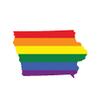 MAGNET Iowa State Shaped Gay Pride Rainbow Flag Sticker Lgbt Ia Magnetic Vinyl Car Fridge Sticks to any Metal Surface 5" view 1
