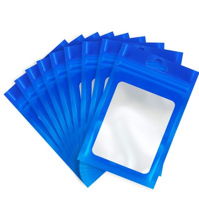 Boao 100 Pieces Resealable Foil Food Storage Bags with Clear Window Coffee Beans Candy Packaging Pouch for Food Small Business Supplies for Jewelry Self Sealed Storage Bags(4 x 6 Inch,Blue)