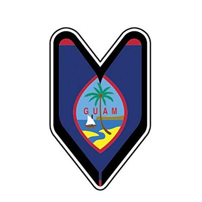 MAGNET Guam Driver Badge Wakaba Leaf Soshinoya Guamanian Gu Magnetic Vinyl Car Fridge Sticks to any Metal Surface 5"