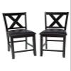 AW Furniture Set of 2 Dark Brown 24-inch Counter Height Bar Stools, Faux Leather Cushion view 2