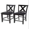 AW Furniture Set of 2 Dark Brown 24-inch Counter Height Bar Stools, Faux Leather Cushion view 3
