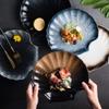 10 inch shell dish plate irregular flat plate shallow plate household ceramic plate-10 inch shiny black view 3
