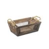 Cheung's Set of 3 Tapered Wood Wire Panels Storage Crate, Brown view 3