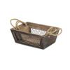 Cheung's Set of 3 Tapered Wood Wire Panels Storage Crate, Brown view 4
