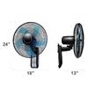 Electric Fan 18in Wall-Mounted with Remote Control and Timer, Home/Commercial Energy-Saving Fan, 3 Speed, 60W view 2
