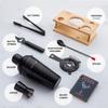 Modern Mixology Cocktail Shaker Set - 8 Piece Bartender Kit on Quality Pine Stand | Complete Cocktail Kit Gift Set | Top Bartender Gifts for Men | Leak Proof Design (Black) view 2