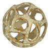 Cheungs Small-Cast Iron orb with Abstract permeating Pattern in a Gold Finish Table Dcor, 4" L x 4" W x 4" H view 1